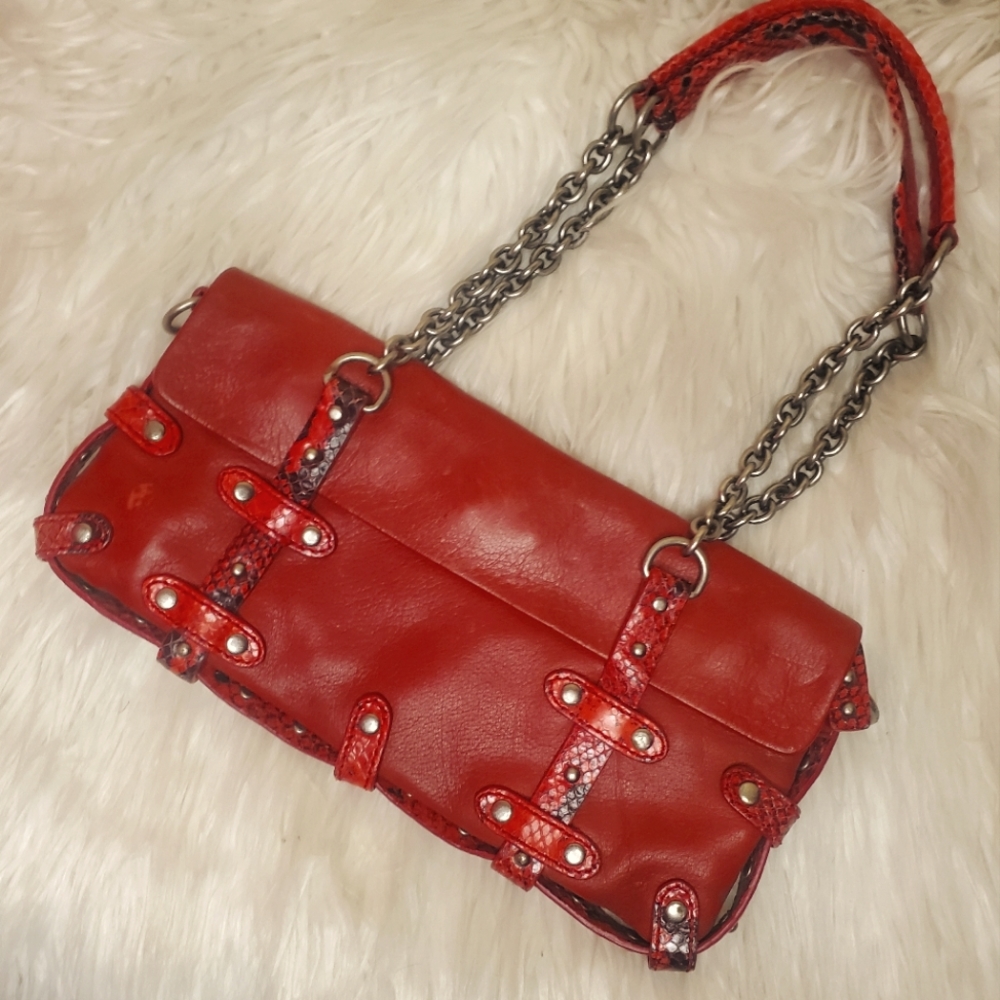 Cynthia Rowley red leather handbag